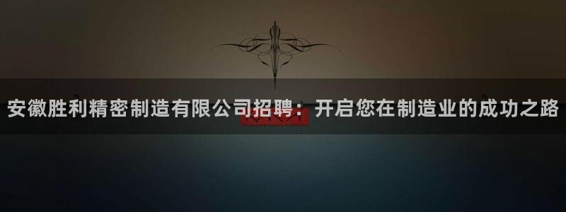 彩神v1官网：安徽胜利精密制造有限公司招聘：开启您在制造业的成功之路