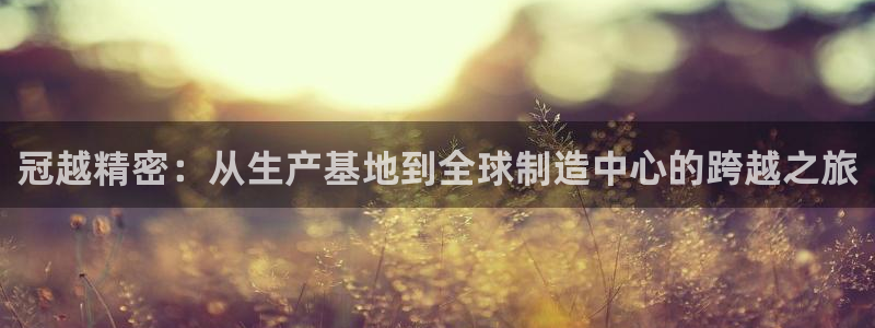 彩神ios下载：冠越精密：从生产基地到全球制造中心的跨越之旅